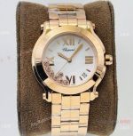 YF Factory Copy Chopard Happy Sport Diamond Rose Gold Watch 36mm Quartz